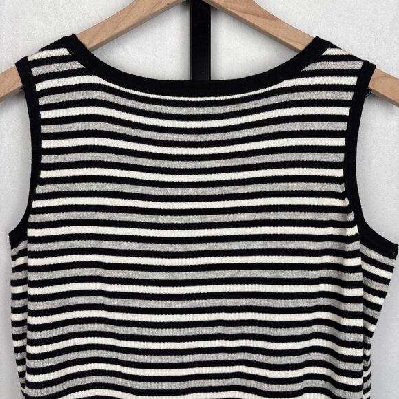 NEW Talbots Cashmere Cotton Blend Knit Shell Tank Top Women's XP Striped Soft - Picture 5 of 8